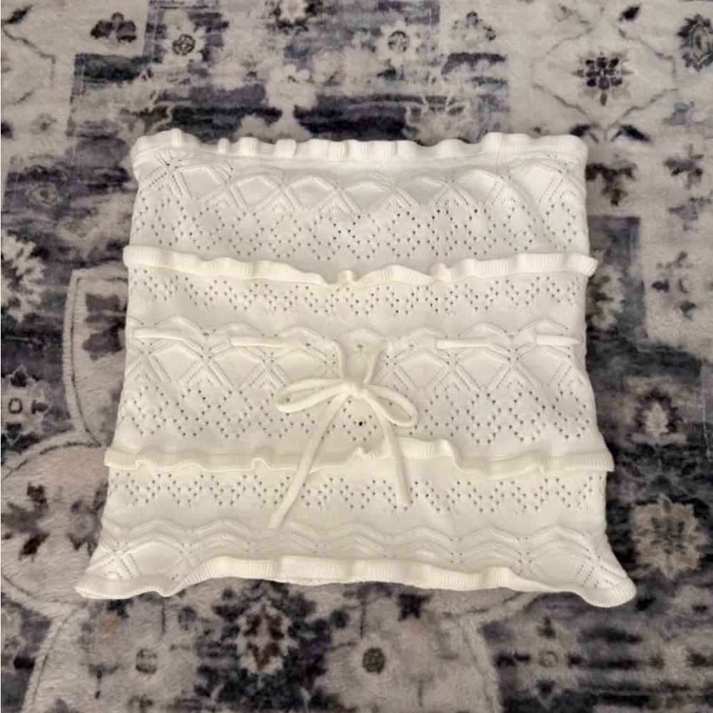 Edikted White Knit Tube Top